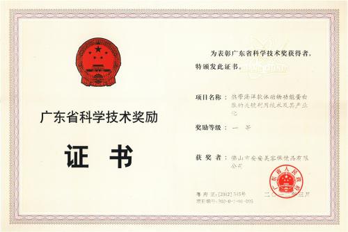 2012广东省科学手艺奖一等奖